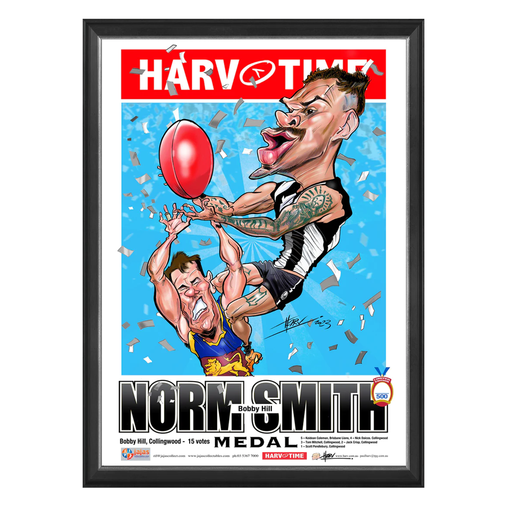 Bobby Hill, 2023 Norm Smith Medallist , Harv Time Print Framed - 5634