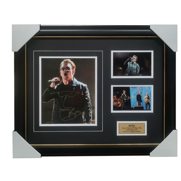 U2 ボノ フォトフレーム Bono U2 Signed Photo Framed - 7008 – HT Framing & Memorabilia
