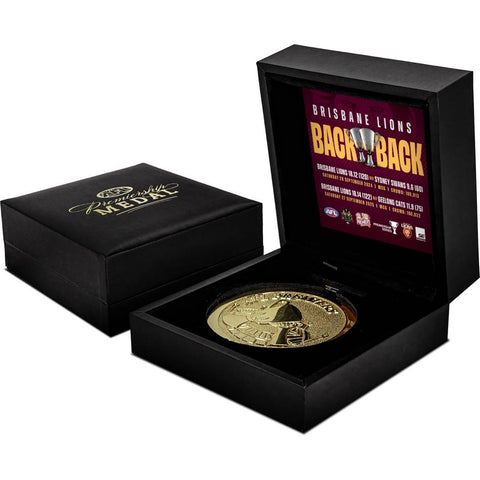 Brisbane Lions 2025 Official AFL Premiers Medallion in LED Box - 7267