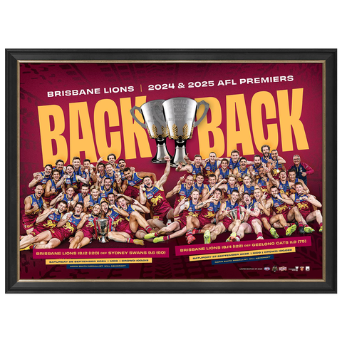 Brisbane Lions 2025 Premiers Official AFL Sportsprint Framed - 7266