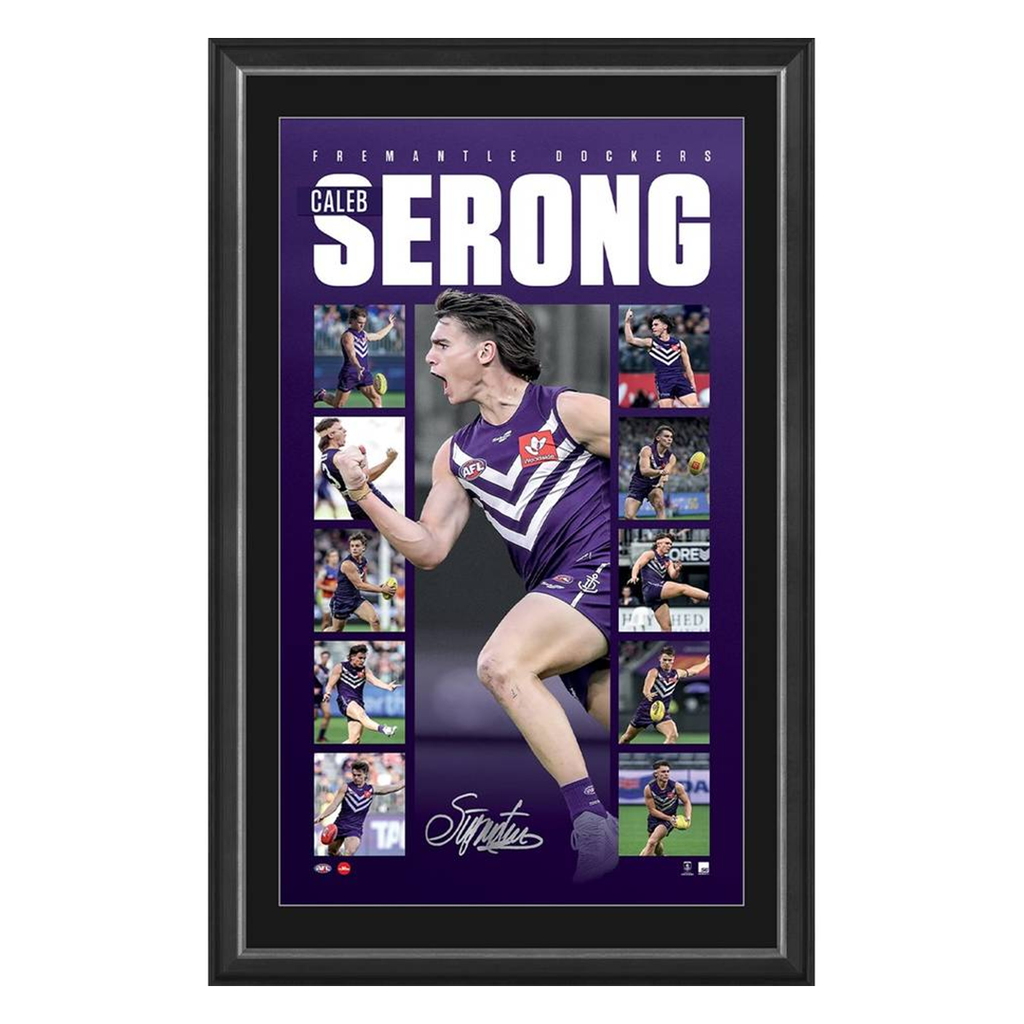 Caleb Serong Signed Fremantle Official AFL Vertiramic Framed - 5913