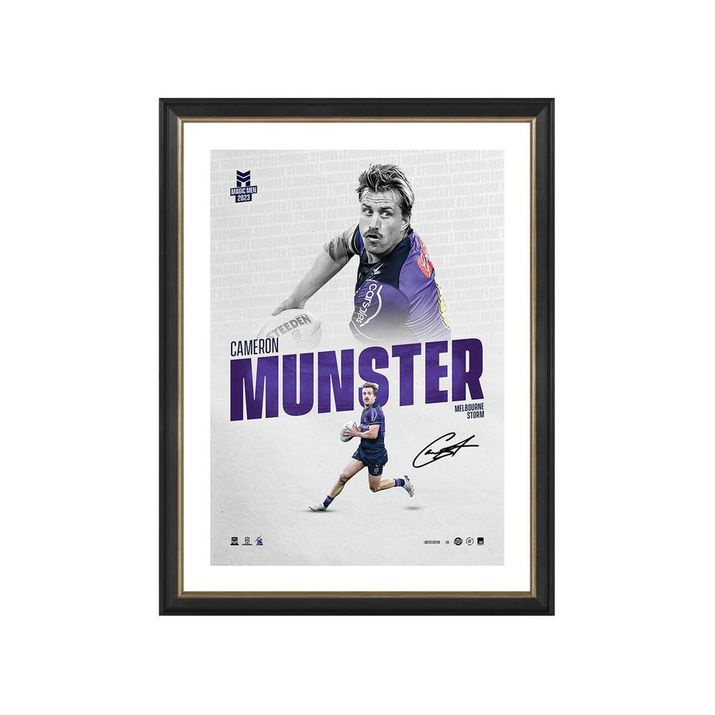 Cameron Munster Signed Melbourne Storm Official NRL Collectors Edition Series One Framed - 5682