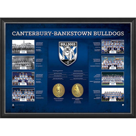Canterbury Bulldogs the Historical Series Montage Print Framed Official Nrl Express - 1839