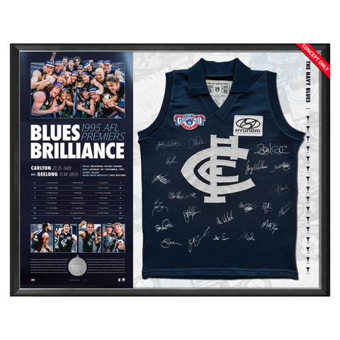 Carlton 1995 Premiership Signed Guernsey Framed - 7153