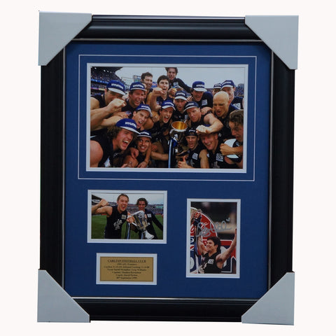 Carlton 1995 Premiers Photo Collage Framed Signed by Captain Stephen Kernahan - 5890