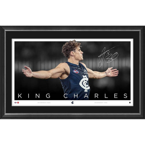 Charlie Curnow 2023 Carlton Coleman Medal Icon Series Official AFL Frame - 5595