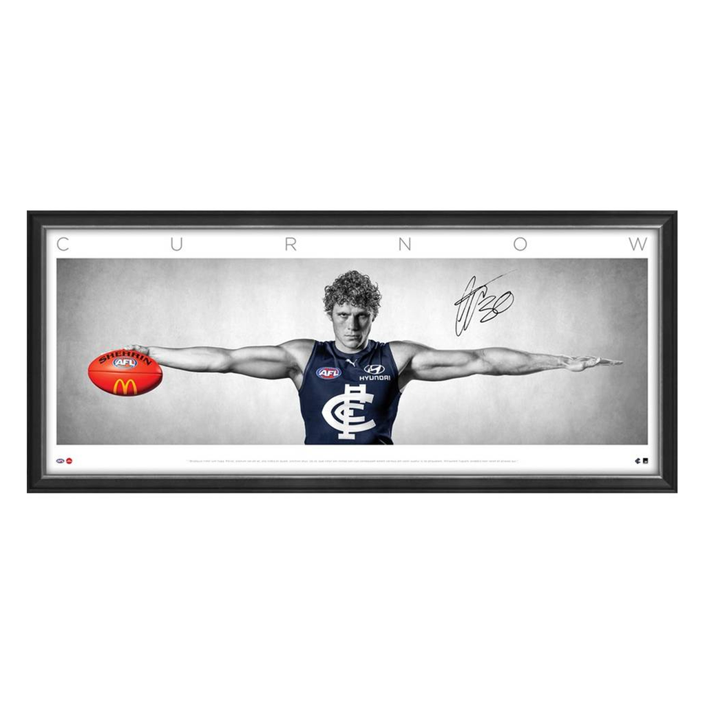 Charlie Curnow Signed Carlton Official AFL Wings Framed - 5929