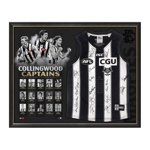 Collingwood Captains Deluxe Signed Collingwood Official AFL Guernsey Display Framed - 5676