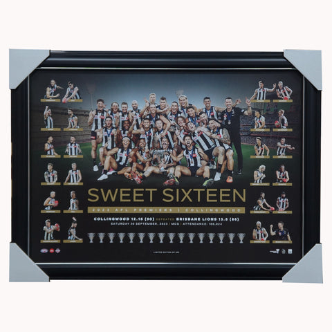 Collingwood Sweet Sixteen Official AFL Premiers Collage Print Framed - 5877