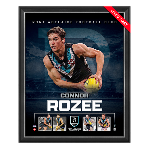 Connor Rozee Port Adelaide 2023 Official AFL Sportsprint Framed - 5483