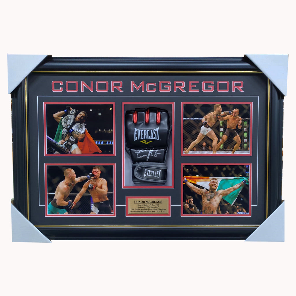 Conor Mcgregor Signed Ufc Champion Glove Box Framed With Photos + Coa - 3021