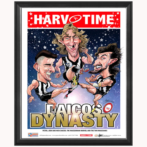 Daicos Dynasty Collingwood L/E Print Framed Peter Daicos, Nick Daicos & Josh Daicos - 5586