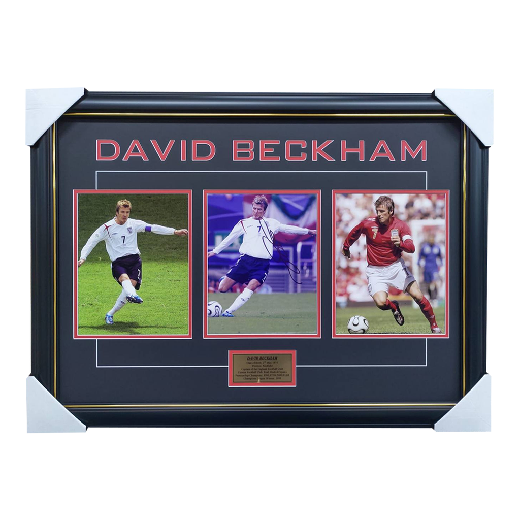 David Beckham 3 Photo Collage Signed Framed - 3528
