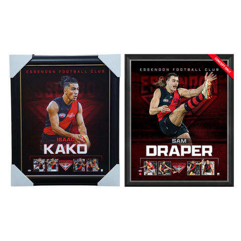 Essendon Package Official Licensed AFL Prints Framed Kako, Draper - 7139