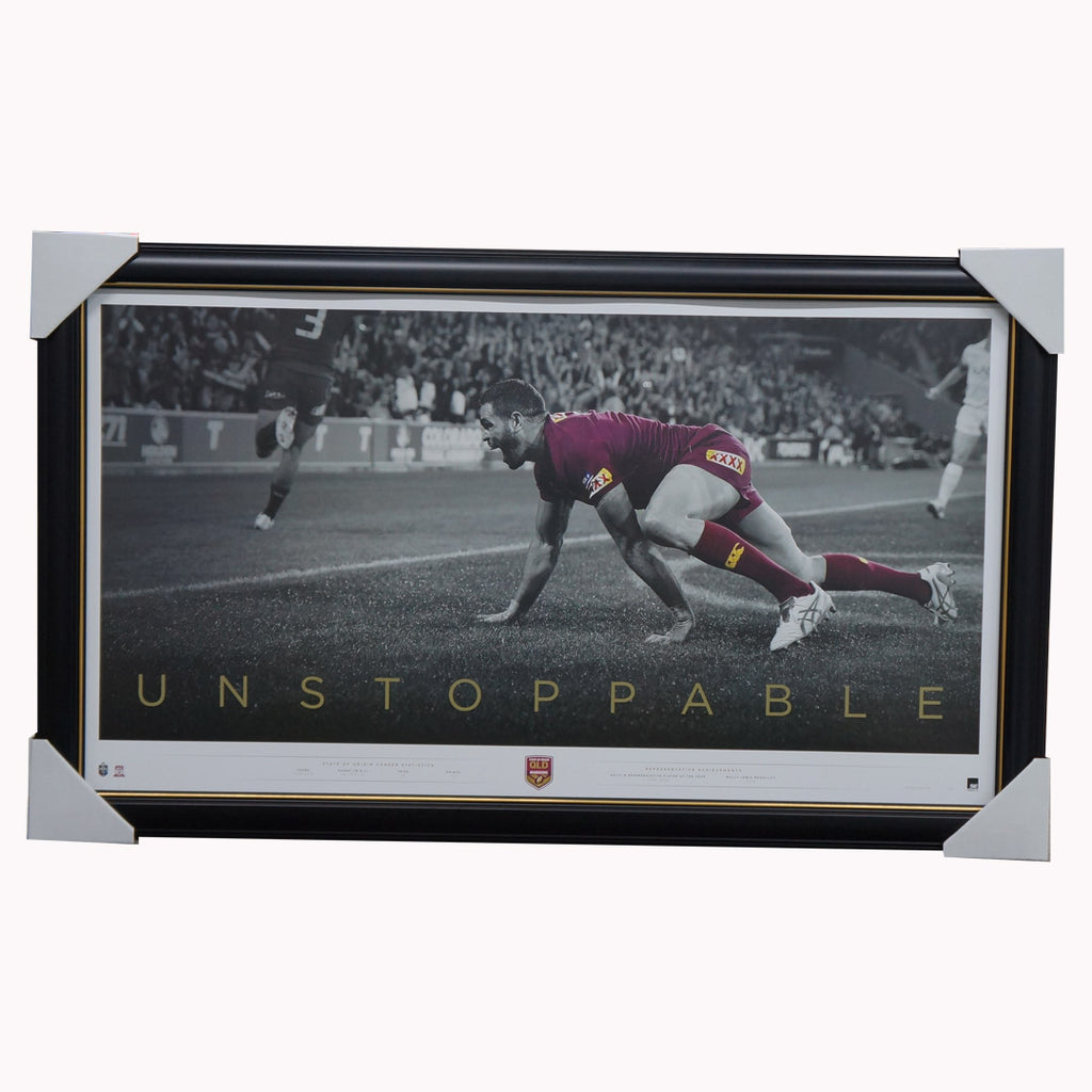 Greg Inglis Queensland State of Origin Unstoppable Retirement Official Print Framed - 3668