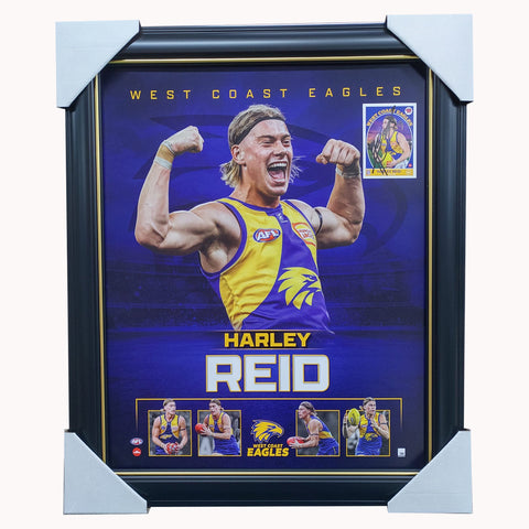 Harley Reid West Coast Eagles Official Licensed AFL Print Framed + Signed Card - 7146