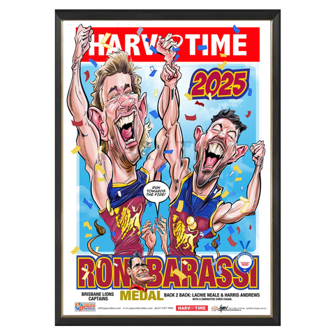 Harris Andrews & Lachie Neale, 2025 Premiership Captains Poster, Harv Time - 7278