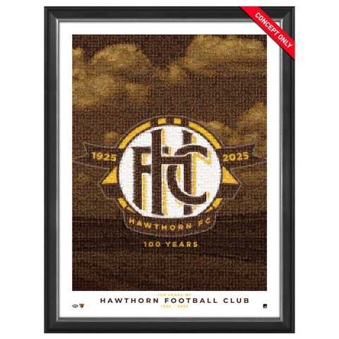 Hawthorn Football Club 100 Years Mosaic Official AFL Sportsprint Framed - 7162