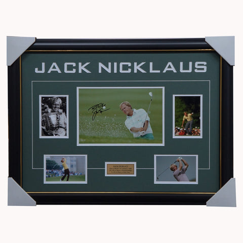 Jack Nicklaus 18 x Majors Champion Signed Golf Photo Collage Framed - 5897