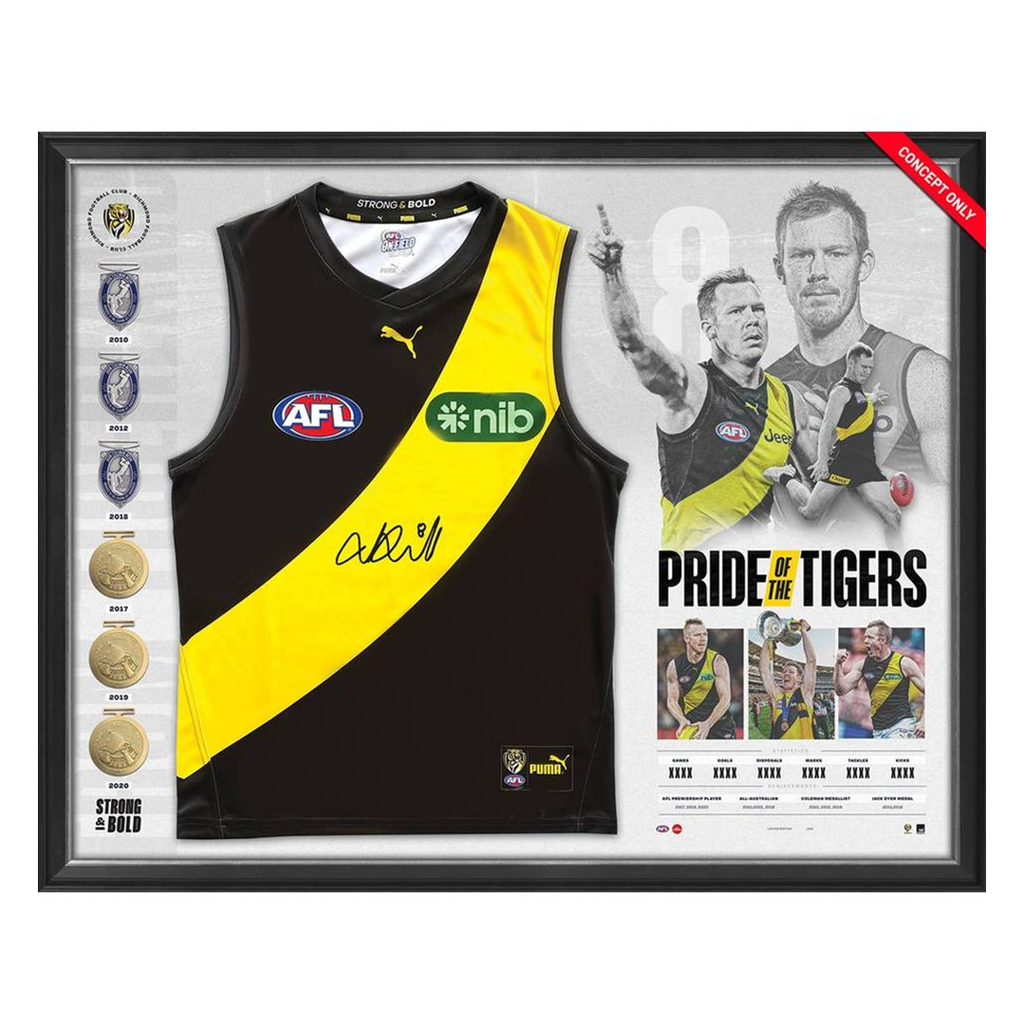 Jack Riewoldt Signed Richmond Official AFL Guernsey Display Framed - 5585