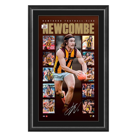 Jai Newcombe Signed Hawthorn Official AFL Vertiramic Framed - 5917
