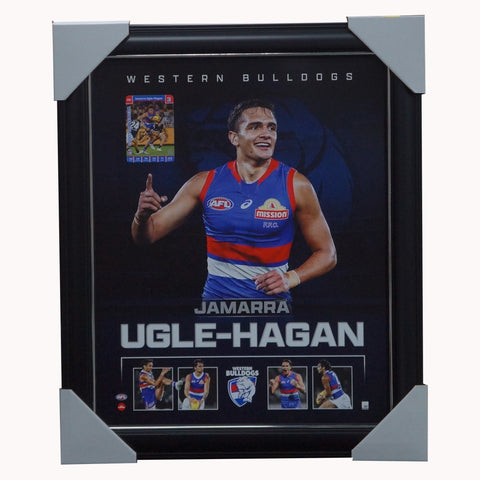 Jamarra Ugle-Hagan Western Bulldogs 2023 Official AFL Sportsprint Framed + Signed Card - 5528