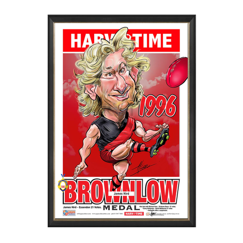 James Hird, 1996 Brownlow, Harv Time Print Framed - 7248