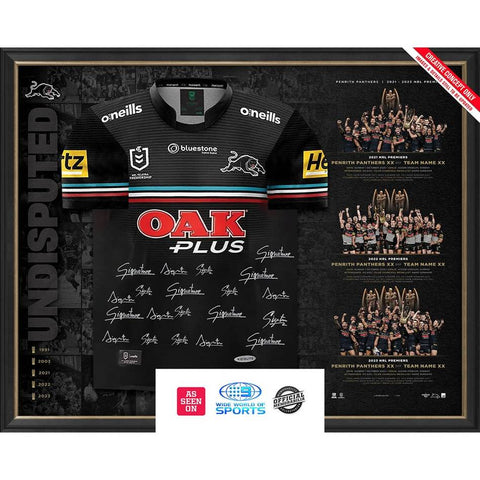 Penrith Panthers Signed 2023 NRL Premiers Official Team Jersey Framed - 5627