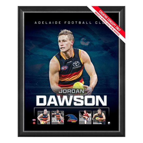 Jordan Dawson Adelaide Crows 2023 Official AFL Sportsprint Framed - 5488