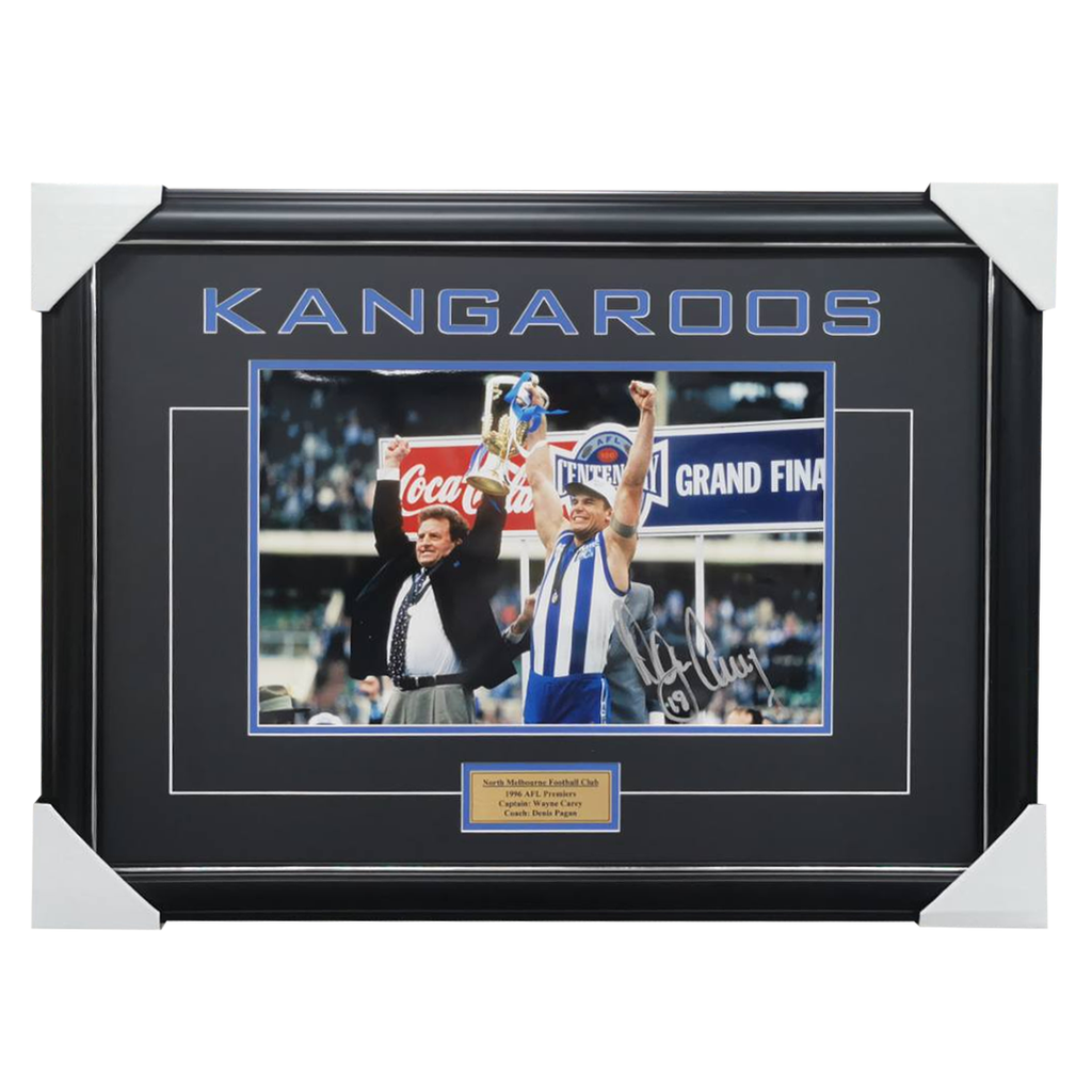 Kangaroos 1996 AFL Premiers Signed Photo Framed Wayne Carey - 5189