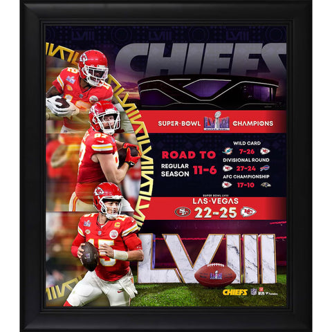 Kansas City Chiefs Super Bowl LVIII Champions Framed 15" x 17" Road to the Super Bowl Collage - 5849