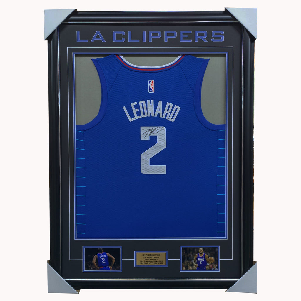 Kawhi Leonard Signed Los Angeles Clippers Jersey Framed 100% Authentic - 7178