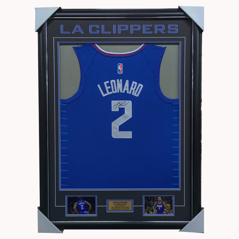 Kawhi Leonard Signed Los Angeles Clippers Jersey Framed 100% Authentic - 7178