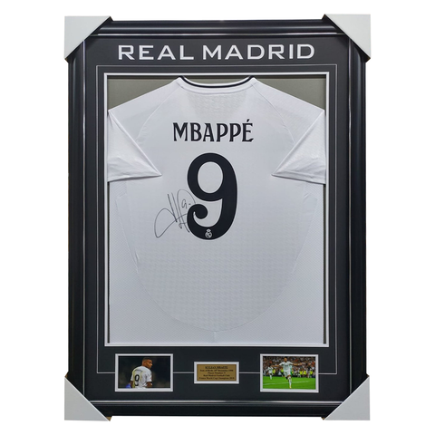 Kylian Mbappe Signed 2024/25 Real Madrid Jersey Framed - 6056