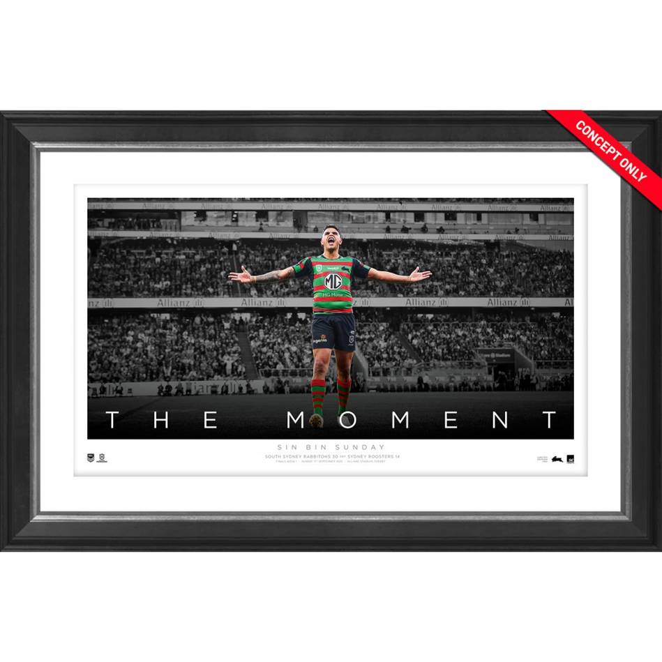 Latrell Mitchell South Sydney Rabbitohs Official NRL ICONS Player Print Framed- 5480
