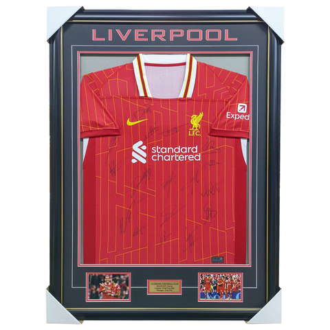 Liverpool Signed 2024/25 Team Signed Jersey Framed Mo Salah Van Dijk EPL Champions - 6051