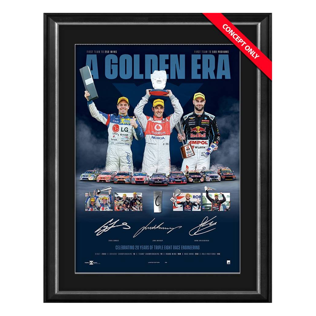 Lowndes, Whincup And Van Gisbergen Signed Golden Era Framed - 5698