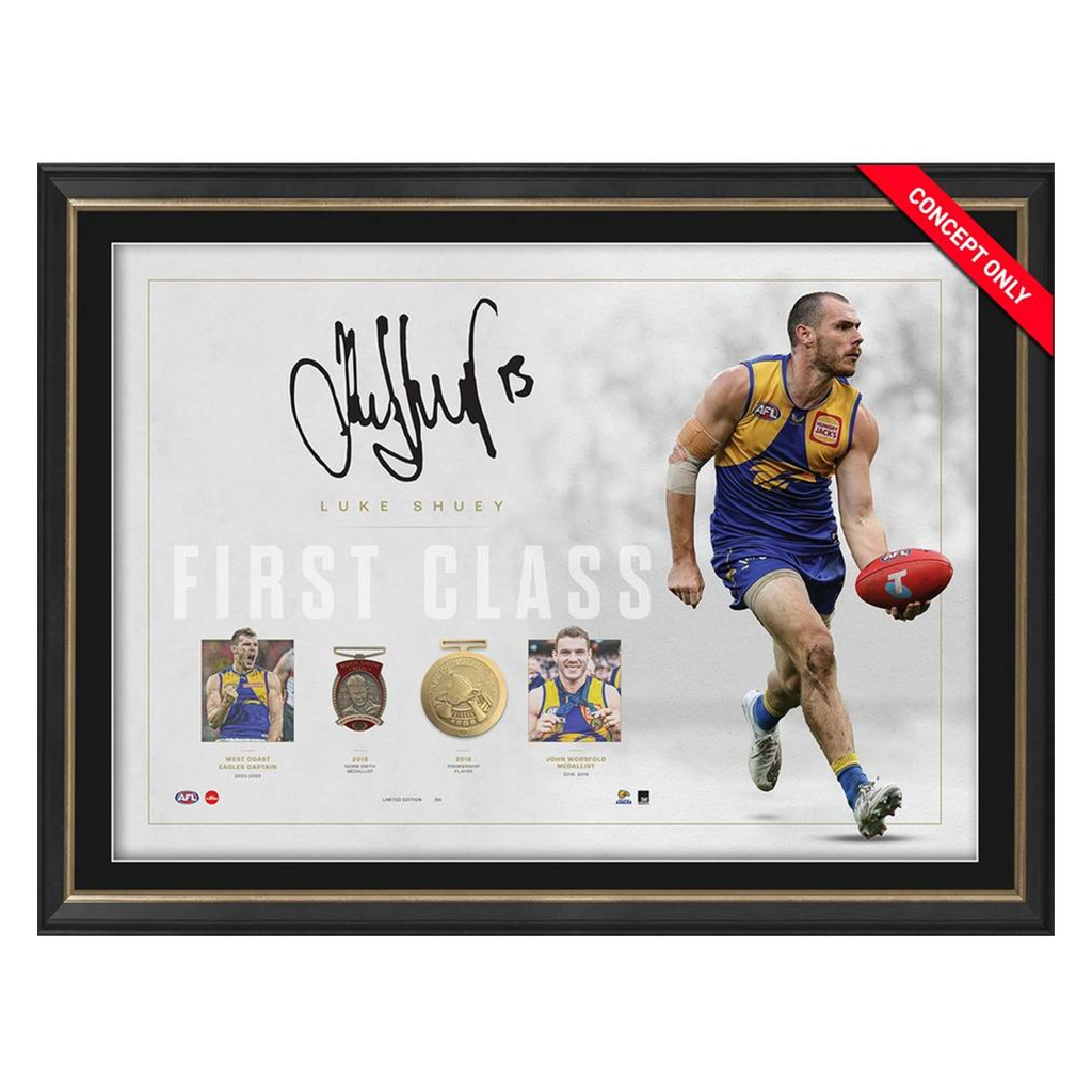 Luke Shuey Signed West Coast Eagles Retirement Lithograph Framed - 5570