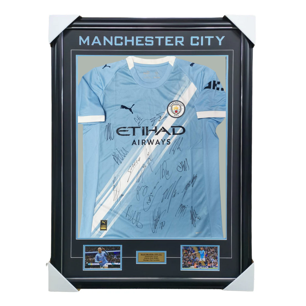 Manchester City Signed 2025/26 Team Signed Jersey Framed - 7235