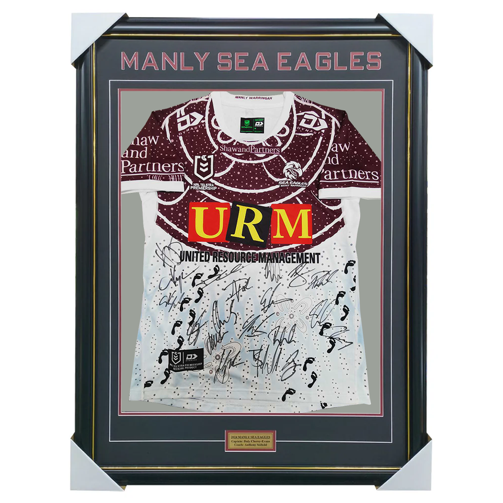 Manly Warringah Sea Eagles 2025 Team Signed Jersey Framed - 7031