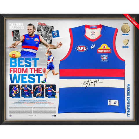 Marcus Bontempelli Signed Official 250 Games Western Bulldogs Jumper Framed - 7185