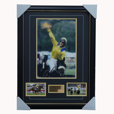 Media Puzzle 2002 Melbourne Cup Champion Signed Damien Oliver Photo Collage Framed - 5652