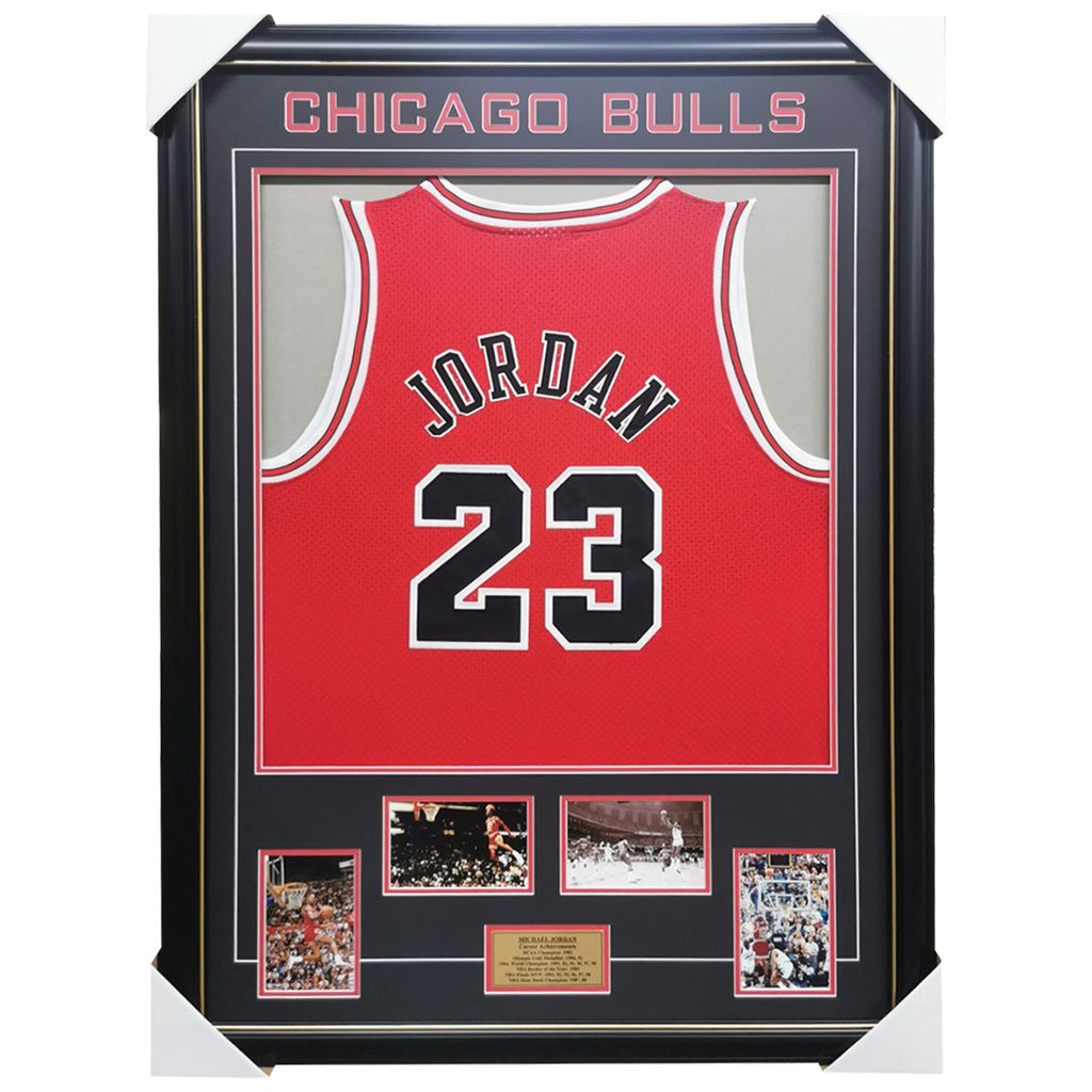 Michael Jordan Chicago Bulls Jersey Framed with Photos - 2755