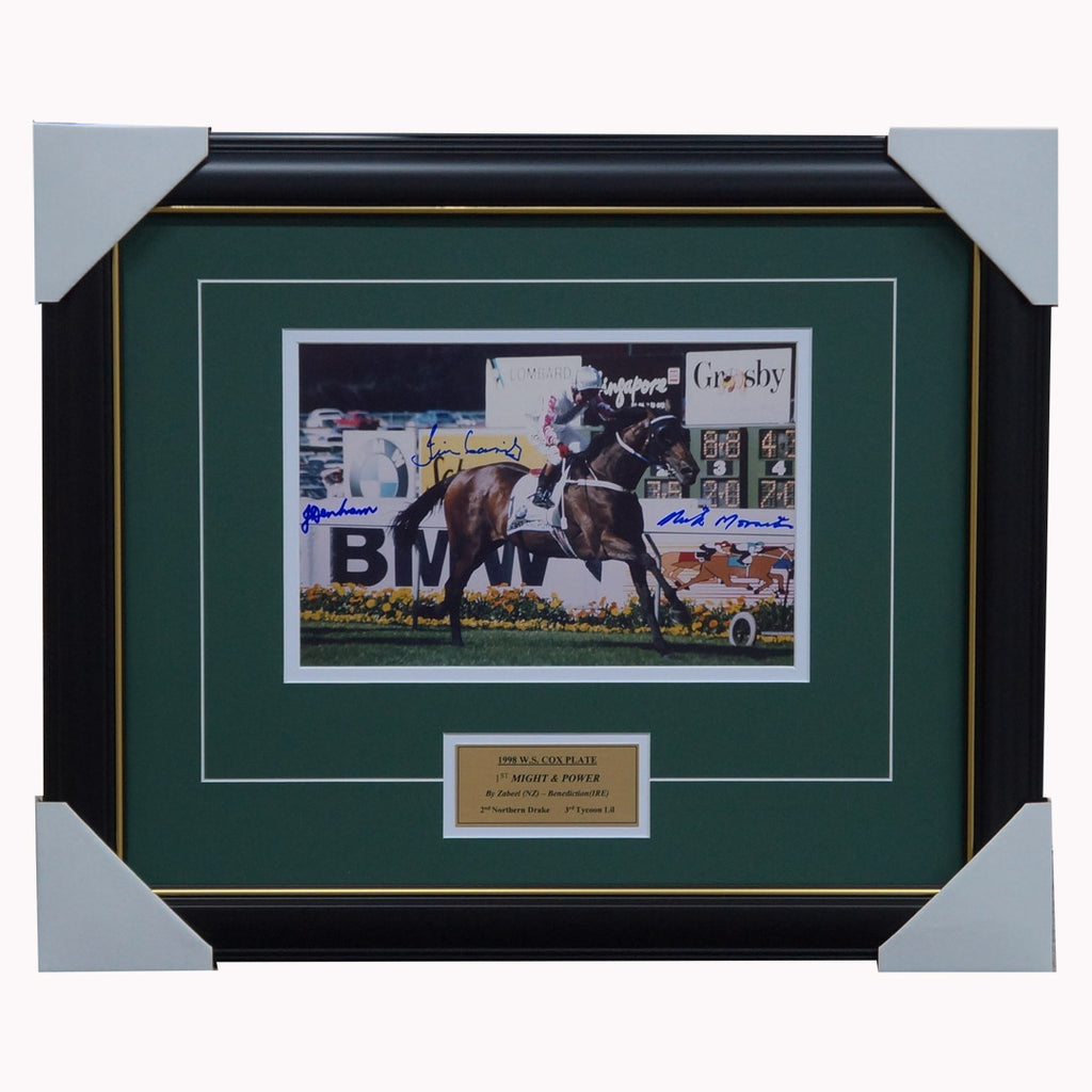 1998 W.S. Cox Plate Might & Power Signed Jim Cassidy, Denham and Moraitis Framed