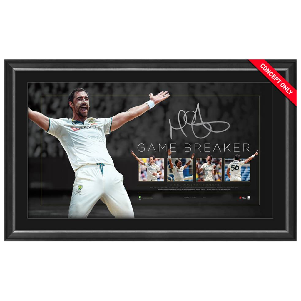 Mitchell Starc Signed Lithograph Framed - 7192