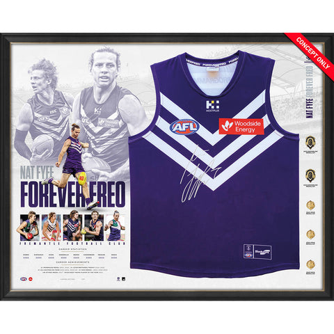 Nat Fyfe Signed Fremantle Dockers Official AFL Retirement Guernsey Framed - 7212