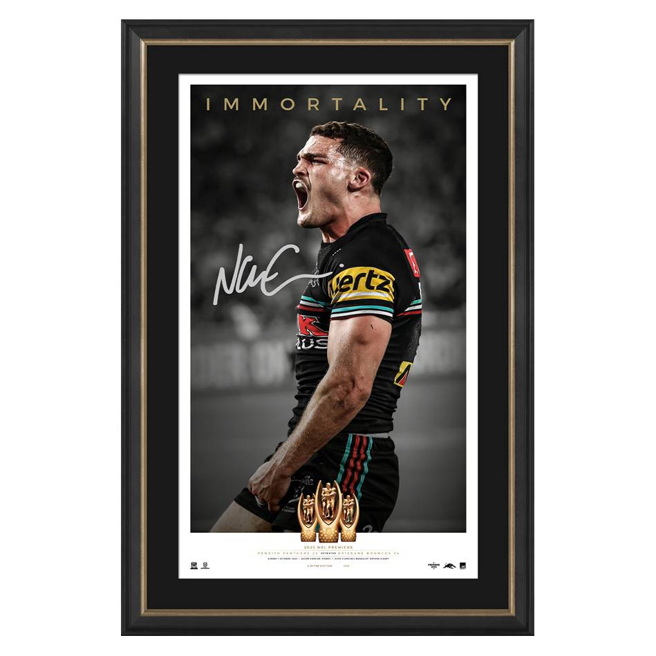 Nathan Cleary Signed Penrith Panthers 2023 NRL Premiers Official Immortality Framed - 5636