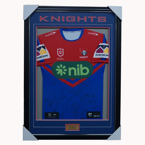 Newcastle Knights Football Club 2023 NRL Official Team Signed Guernsey - 5430