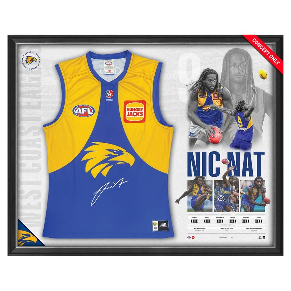 Nic Naitanui Signed West Coast Eagles Official AFL Retirement Guernsey Framed - 5578