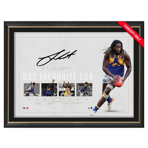 Nic Naitanui Signed West Coast Eagles Official AFL Retirement Lithograph Framed - 5579